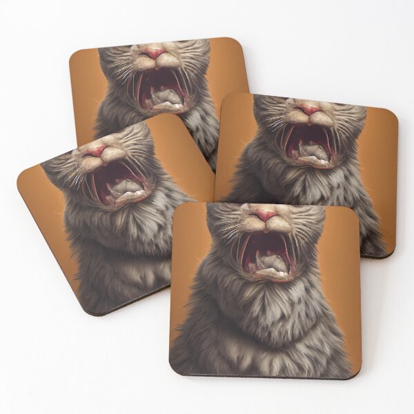Item preview, Bad Evil Angry Screaming cat horror spooky funny creepy  designed and sold by ladarkepoque.