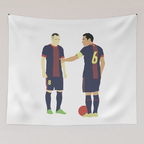 Item preview, Xavi & Andres Iniesta Barcelona Midfield Duo Maestro (White) designed and sold by Jackshun.