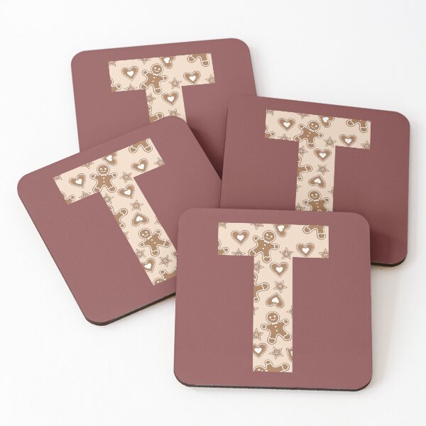 Item preview, Gingerbread Pattern Monogram Letter T designed and sold by Coffee Lifestyle.
