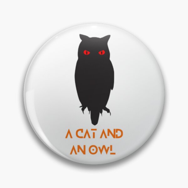 Item preview, A cat and an owl (black 2)   designed and sold by REVERate323.