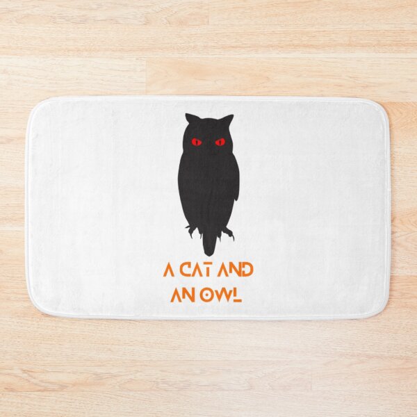 Item preview, A cat and an owl (black 2)   designed and sold by REVERate323.