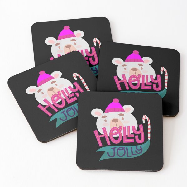 Item preview, Retro vintage pink polar bear-christmas holly jolly designed and sold by hamzablk.