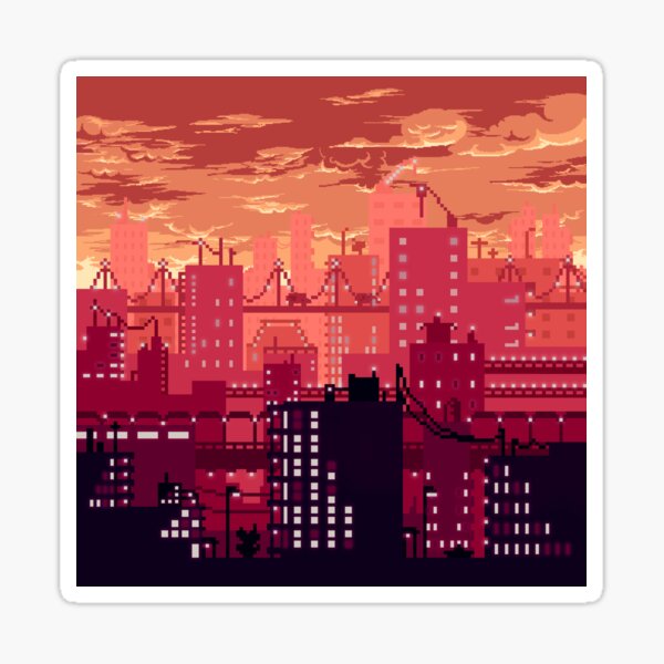 City Sunset Pegatina