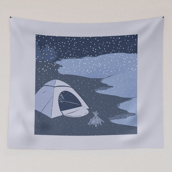 Item preview, Snowfall on a campsite designed and sold by BeCreativeArts.