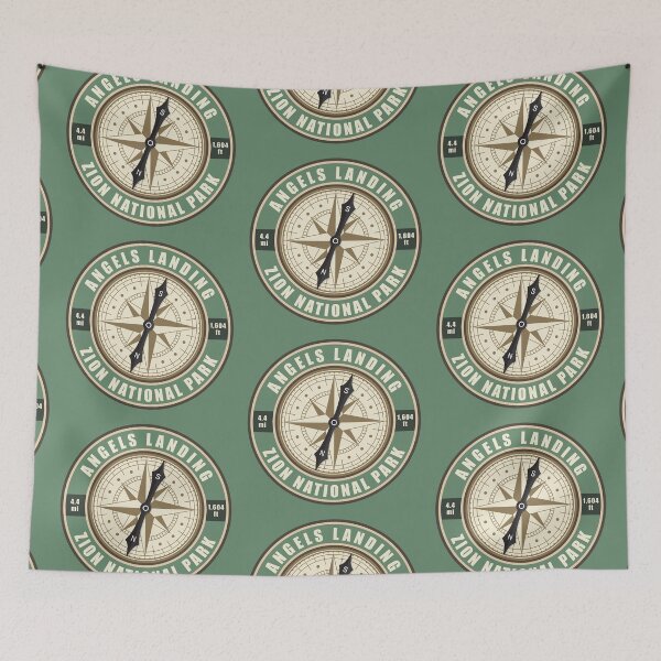 Item preview, Angels Landing Trail Utah Compass Hiking Badge designed and sold by KrisSidDesigns.