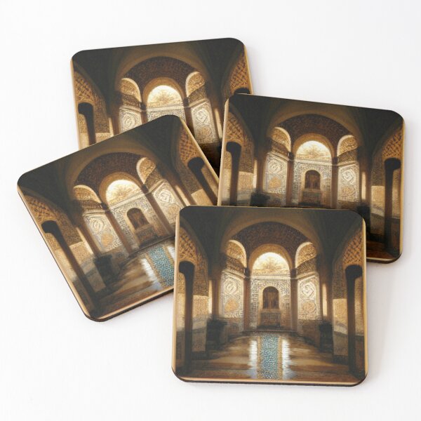 Item preview, Painting of Al-Hamra Palace /castle and ancient Arab Islamic architecture designed and sold by MaissaArt.