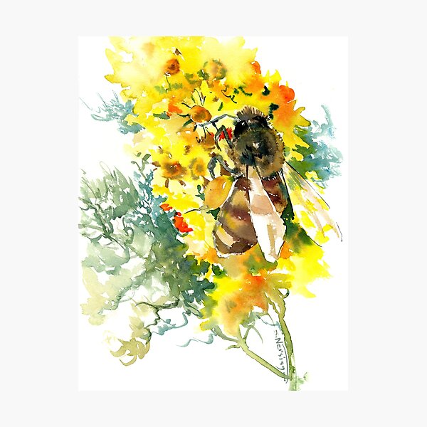 Vintage Bumble Bee Art Print. Farmhouse Decor. Farmhouse Wall Decor.  Farmhouse Art. Kitchen Art. Dining. Gift. Beekeeping Print. Bee Print