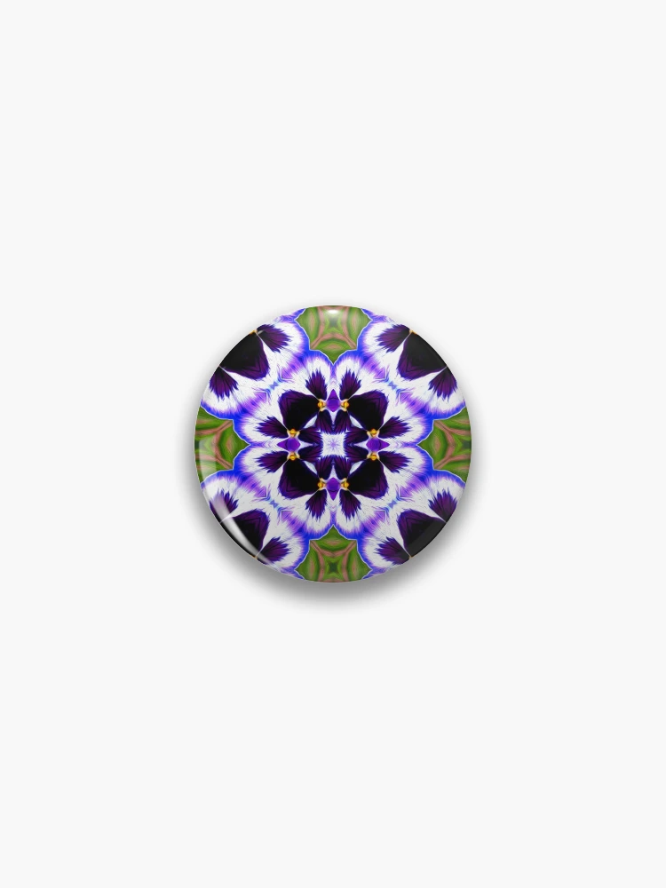 Thumbnail 1 of 3, Pin, Violets Flower Pattern designed and sold by Patternflower.