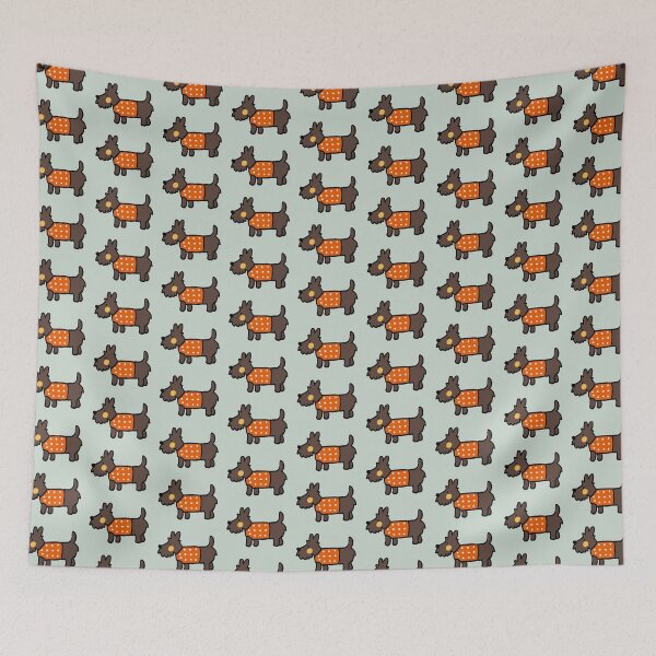 Item preview, cute dog in orange jumper designed and sold by CuteCartoon.