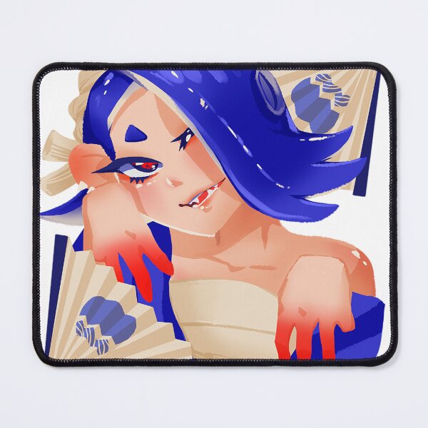 Item preview, Blue Octopus Girl With Fans designed and sold by AsphyxiaOrange.