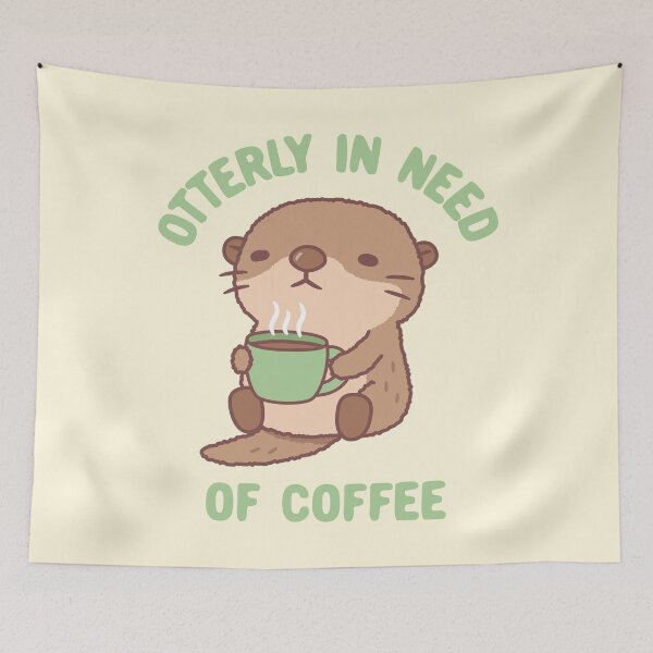 Item preview, Cute Otter Otterly In Need Of Coffee Funny designed and sold by rustydoodle.