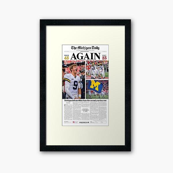 11/30 The Michigan Daily Front Cover (Michigan vs. OSU) Framed Art Print