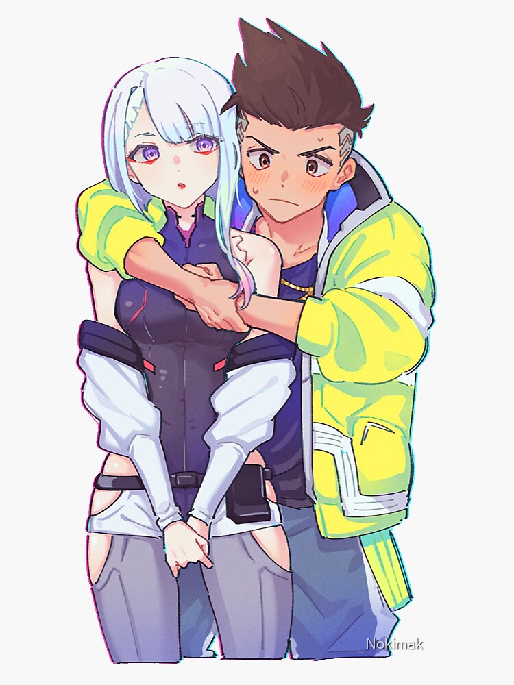 Lucy and David V2 Cyberpunk Edgerunners Weatherproof Anime Sticker