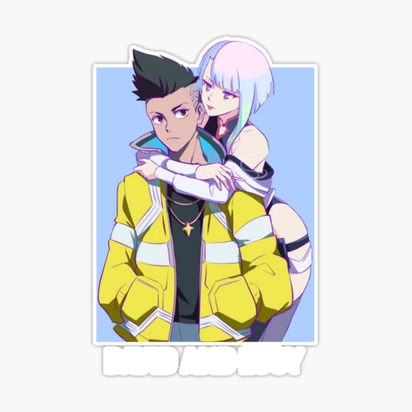 Lucy and David V2 Cyberpunk Edgerunners Weatherproof Anime Sticker