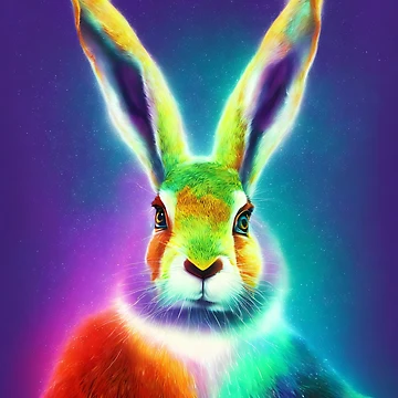 Artwork thumbnail, Rainbow Rabbit by DrawItOnce