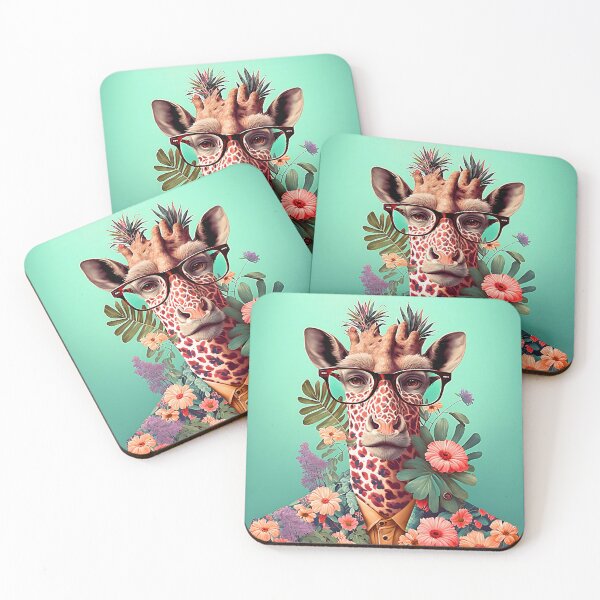 Item preview, Colorful giraffe with a flower growing up from a colorful suit  designed and sold by Tuko Designs.