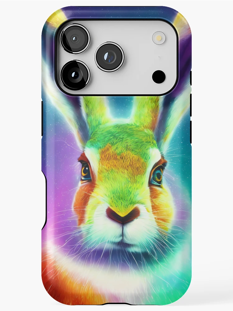 Thumbnail 1 of 4, iPhone Case, Rainbow Rabbit designed and sold by DrawItOnce.