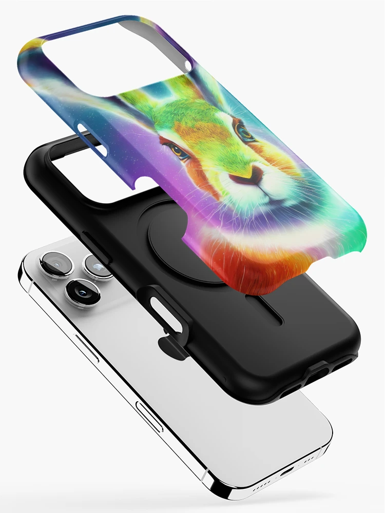 Thumbnail 2 of 4, iPhone Case, Rainbow Rabbit designed and sold by DrawItOnce.
