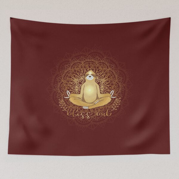 Item preview, Meditating Golden Sloth Mandala Bliss Out designed and sold by jitterfly.