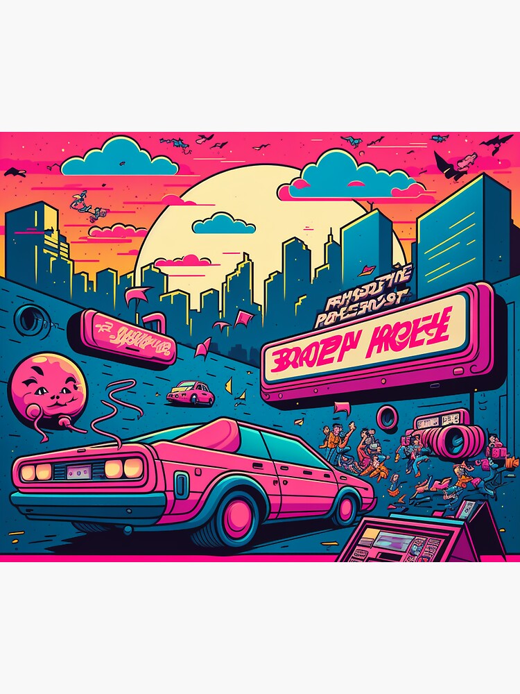 Outrun Theme Sticker For Sale By Flyingaxel1010 Redbubble