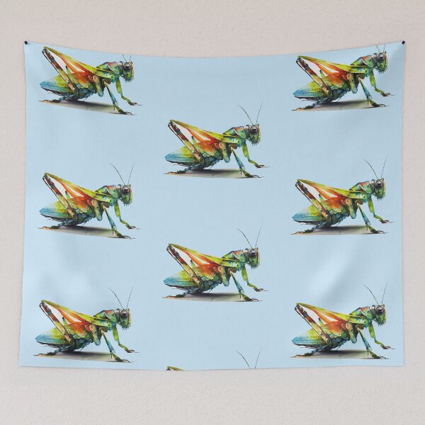 Item preview, Grasshopper Colourful Art, Watercolor Painting designed and sold by KOTOdesign.