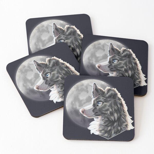Item preview, Blue Slate Merle Border Collie with Night Sky Full Moon designed and sold by Bamsdrawz.