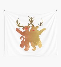 Christmas Friends Inspired Silhouette Wall Tapestry