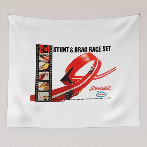 Item preview, STUNT AND DRAG RACE SET - BOX ART designed and sold by ThrowbackAds.