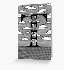 Letter T Architecture Section Alphabet Greeting Card