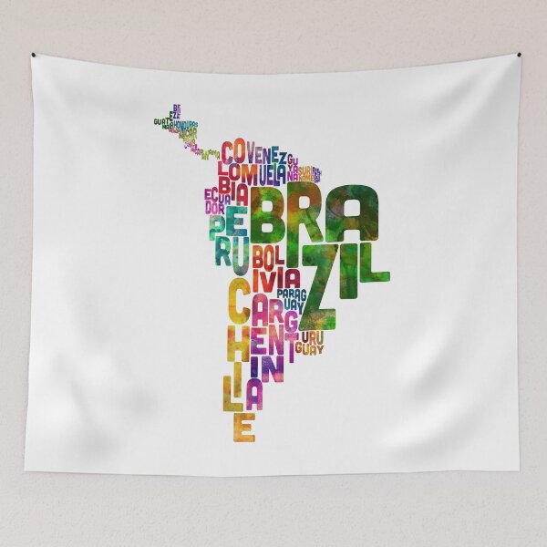 Item preview, Typography Map of Central and South America designed and sold by ArtPrints.