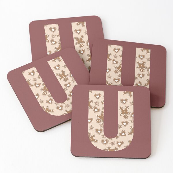 Item preview, Gingerbread Pattern Monogram Letter U designed and sold by Coffee Lifestyle.