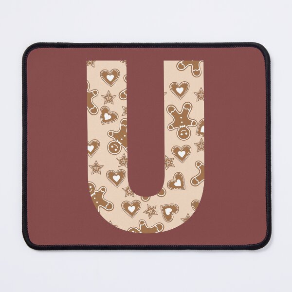 Item preview, Gingerbread Pattern Monogram Letter U designed and sold by Coffee Lifestyle.
