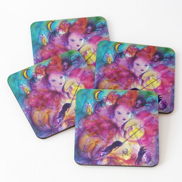 Item preview, MASQUERADE NIGHT VIOLINIST WITH OWL Carnival Musician in Pink Costume designed and sold by BulganLumini.