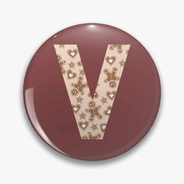Item preview, Gingerbread Pattern Monogram Letter V designed and sold by Coffee Lifestyle.