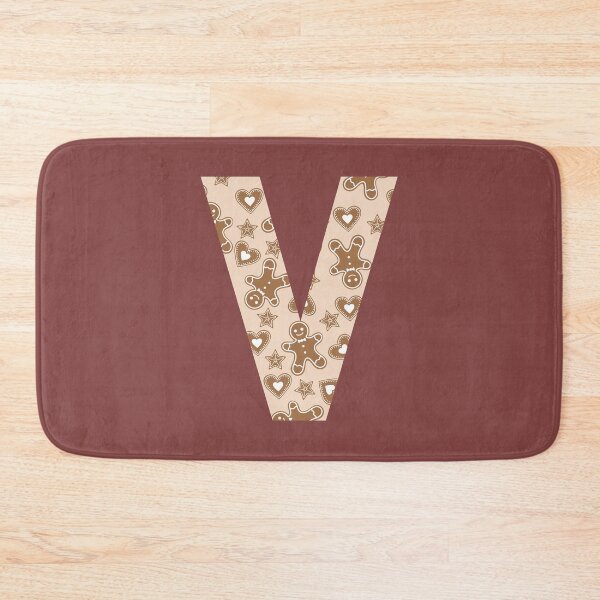 Item preview, Gingerbread Pattern Monogram Letter V designed and sold by Coffee Lifestyle.