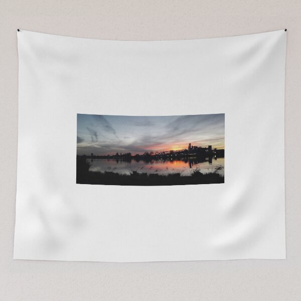 Item preview, Sunset reflection in an industrial area designed and sold by Designsbyalisa.