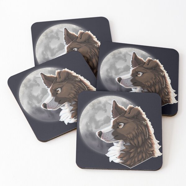 Item preview, Brown Border Collie with Night Sky Full Moon designed and sold by Bamsdrawz.