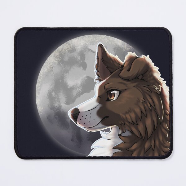 Item preview, Brown Border Collie with Night Sky Full Moon designed and sold by Bamsdrawz.