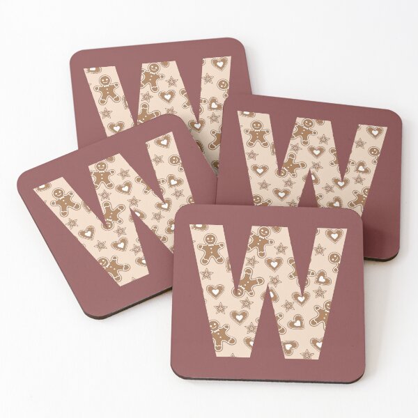 Item preview, Gingerbread Pattern Monogram Letter W designed and sold by Coffee Lifestyle.