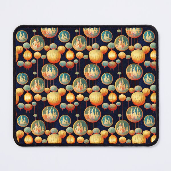 Item preview, Castle Lanterns Traditional Art Design Textile designed and sold by TJino.