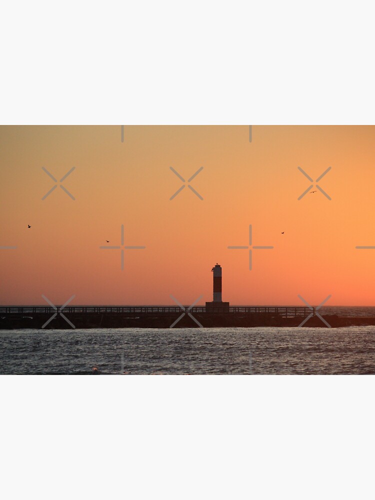 "Onekama lighthouse with gulls" Sticker for Sale by ESKKalevala