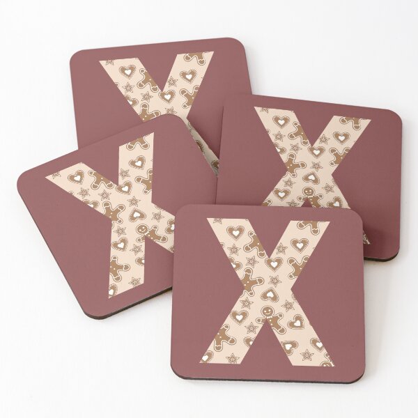 Item preview, Gingerbread Pattern Monogram Letter X designed and sold by Coffee Lifestyle.
