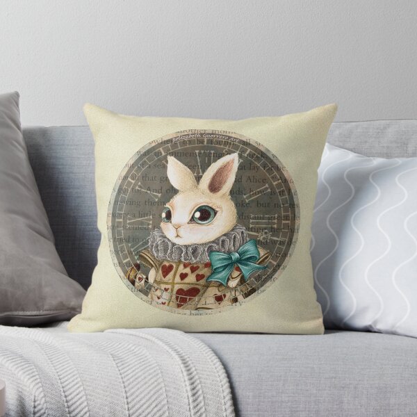 The Herald White Rabbit Throw Pillow