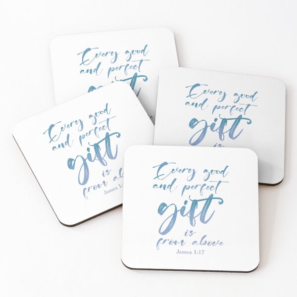 Item preview, James 1:17 Christian Quote Blue designed and sold by amazingjoy.