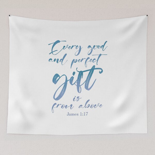 Item preview, James 1:17 Christian Quote Blue designed and sold by amazingjoy.