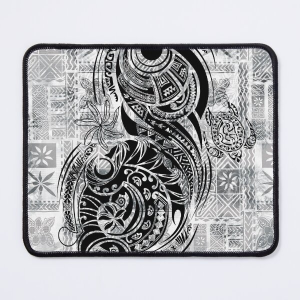 Item preview, Vintage Black And White Jungle Hawaiian - Samoan Tribal Tattoo Swirl Print designed and sold by sunnthreads.