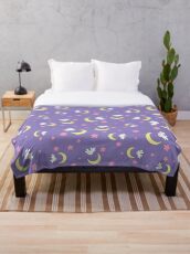 Rabbit of the Moon Throw Blanket