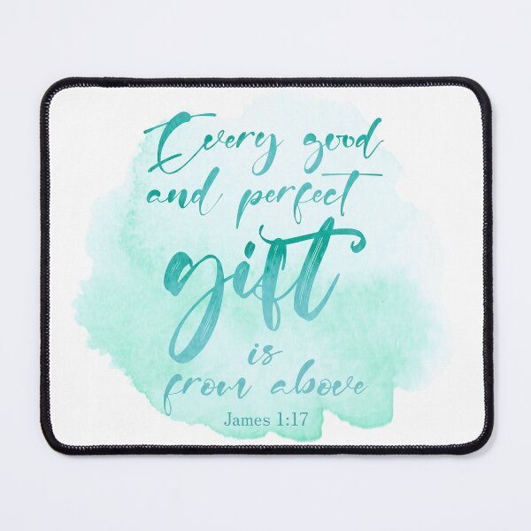 Item preview, James 1:17 Watercolor Christian Quote Teal designed and sold by amazingjoy.
