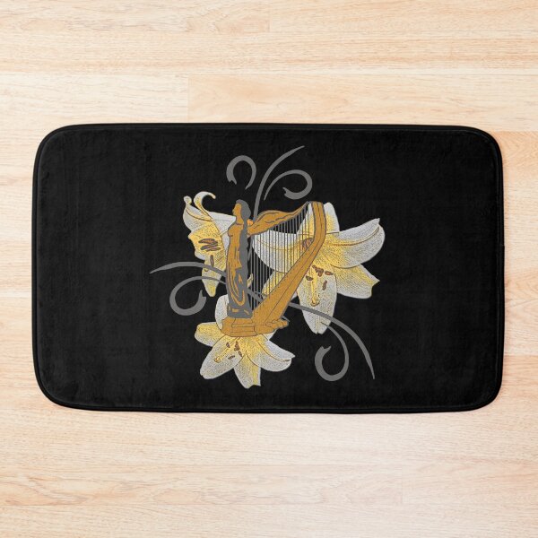 Item preview, harp motif with lilies, musician outfits women, beautiful flower patterns designed and sold by Kirei-Lily.