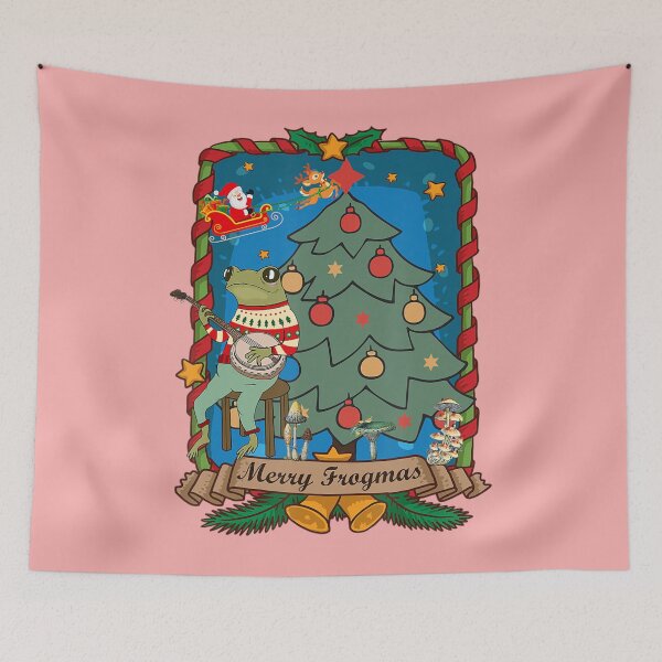 Item preview, Merry Frogmas Cottagecore Frog Christmas designed and sold by malconerh.